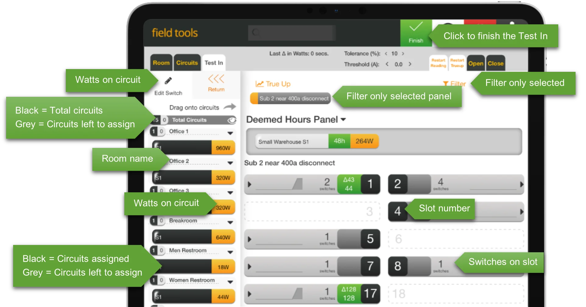 UI iPad app - Field Tools - Test in.