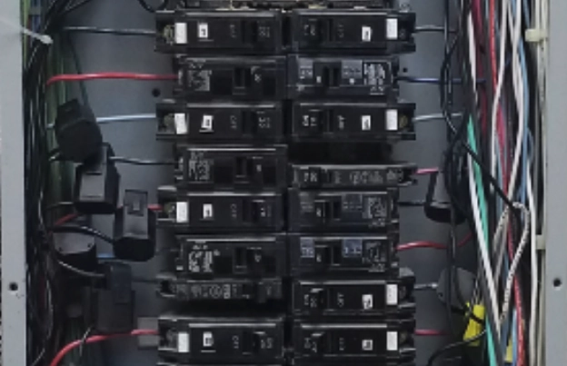 Switch panel with CTs attached.